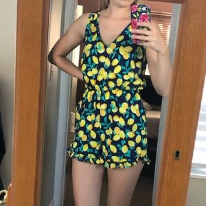 Lemon print romper